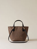 Borbonese Borsa Shopping S. Donna OP Naturale in Tessuto e Vitello Stampa OP con Manici