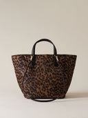Borbonese Borsa shopping PRIVE in tessuto stampa Op e animalier