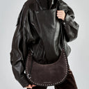 Tosca blu Borsa a tracolla Gilda in suede colore testa di moro