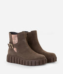 Alviero Martini Beatles in pelle scamosciata con elastico e cinturino Taupe