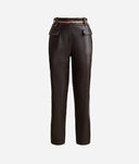 Alviero Martini Pantaloni in eco nappa con gioiello 1C Neri