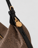 Borbonese PRIVE BORSA HOBO SMALL Borsa a mano in tessuto Op e Pelle