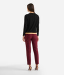Alviero Martini T-shirt in jersey di cotone stretch con taschino strass Nera