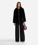 Alviero Martini Giubbotto midi reversibile in eco pelliccia Nero